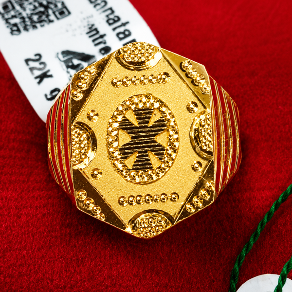Indian Heritage 22K Gold Broad Angled Ring